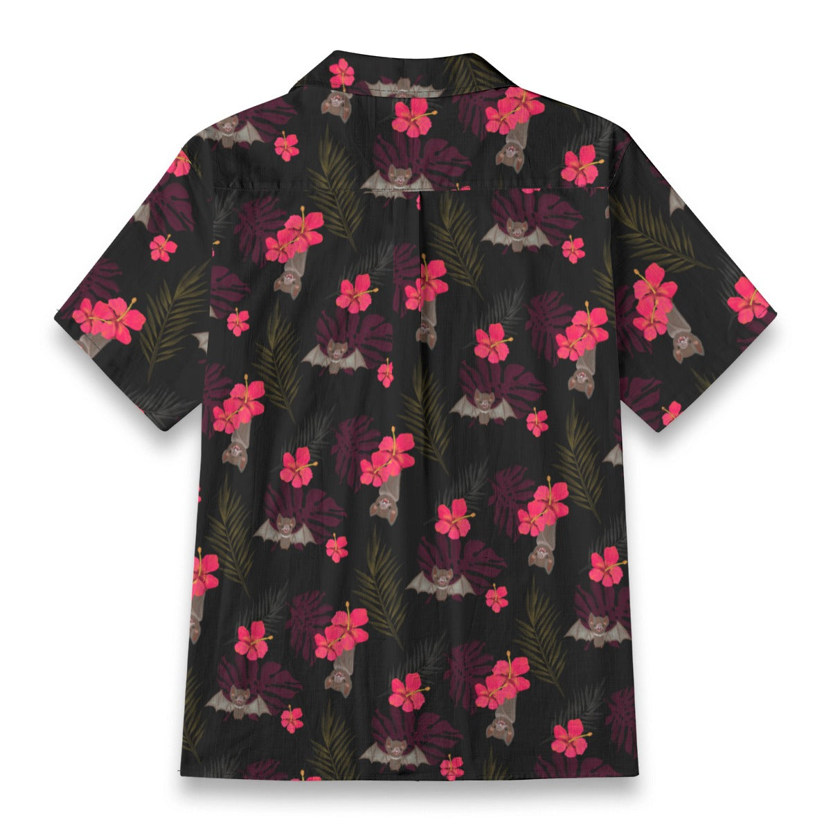 Hibiscus Bats Hawaiian Button Up