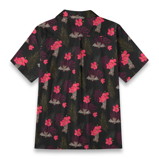 Hibiscus Bats Hawaiian Button Up