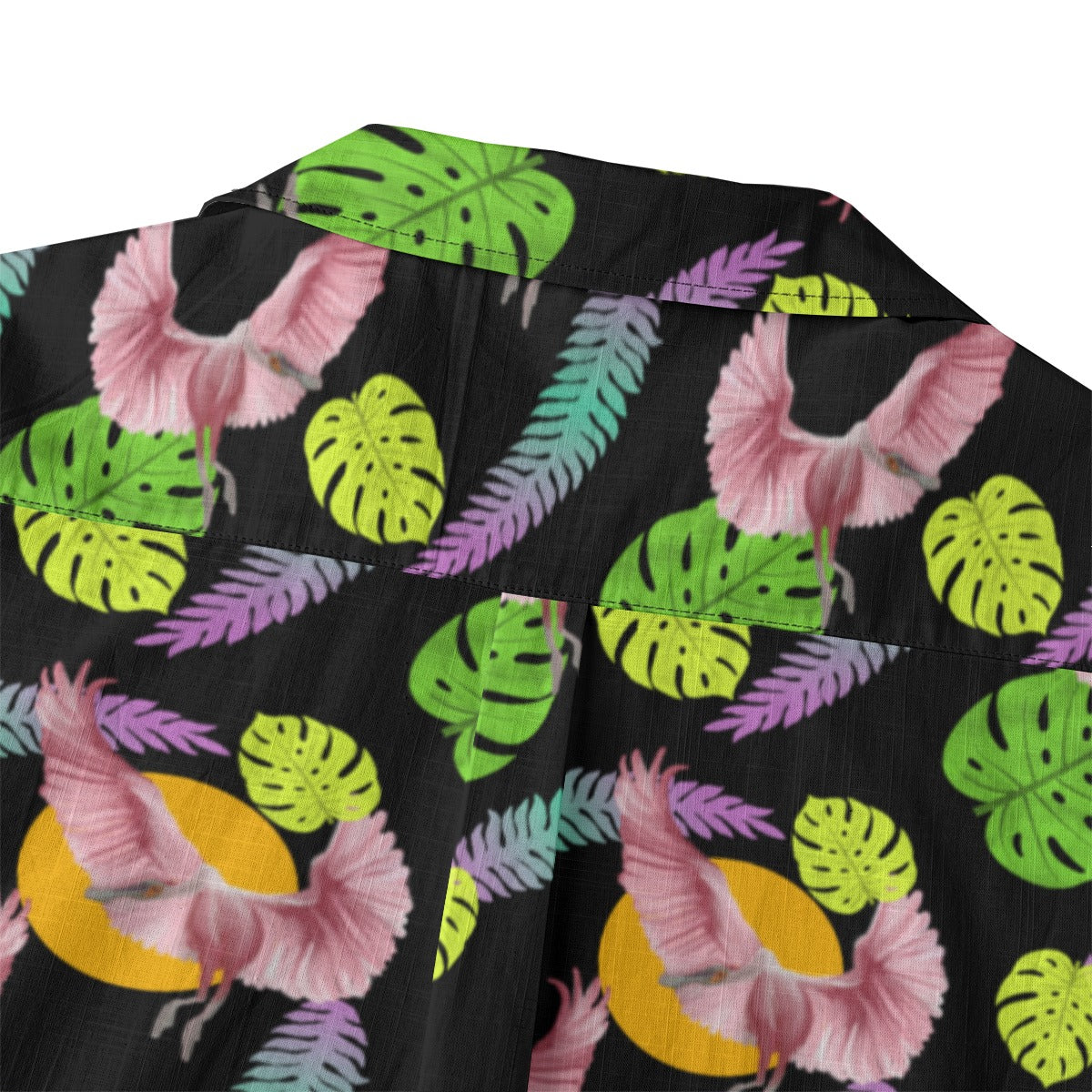 Spoonbill Crane Hawaiian Button Up