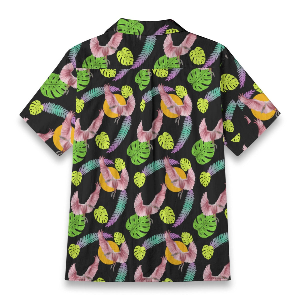 Spoonbill Crane Hawaiian Button Up