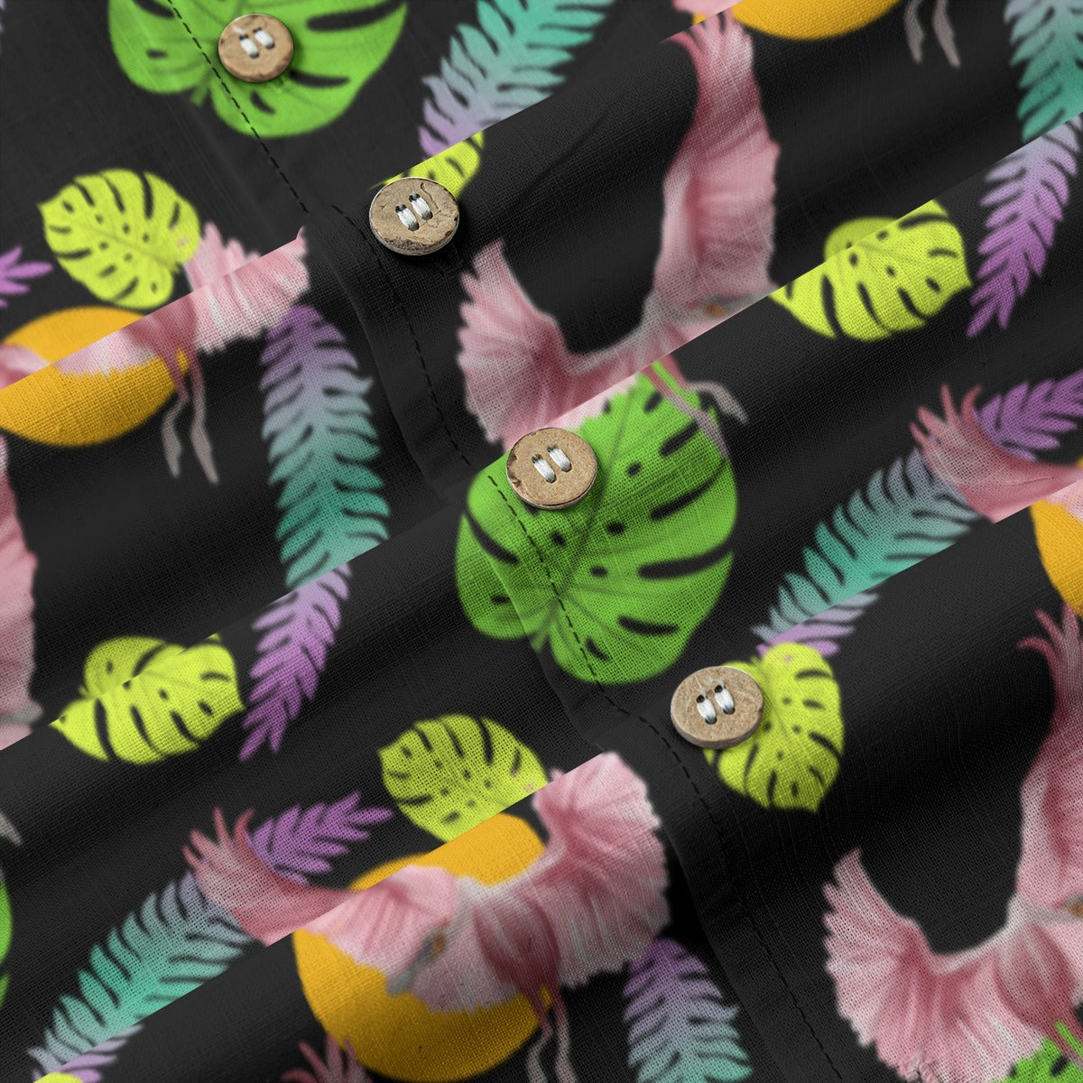 Spoonbill Crane Hawaiian Button Up